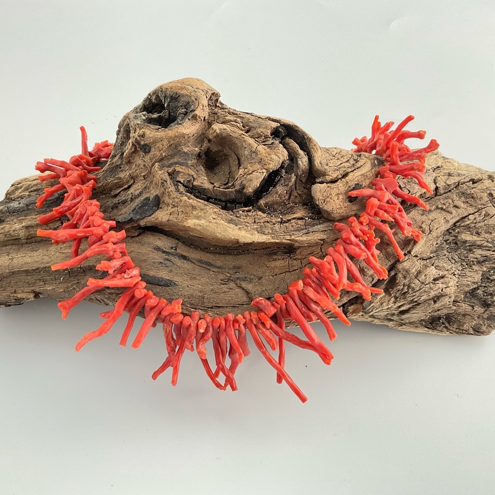 Vintage Branch Coral Necklace, Orange, 21" Long, Beach Girl, Coastal Cowgirl - Picture 8 of 13